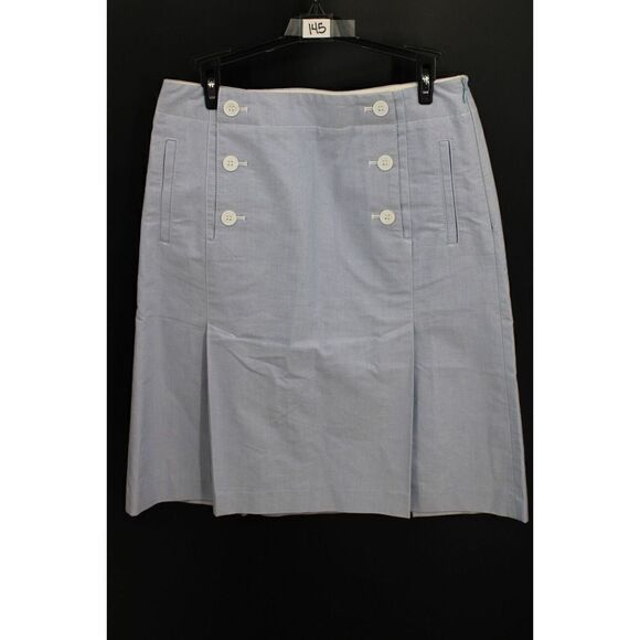 TALBOTS SIZE 4 WOMENS PENCIL SKIRTS BLUE CHAMBRAY & PINK ORANGE LOT OF 2 EUC - Picture 2 of 16